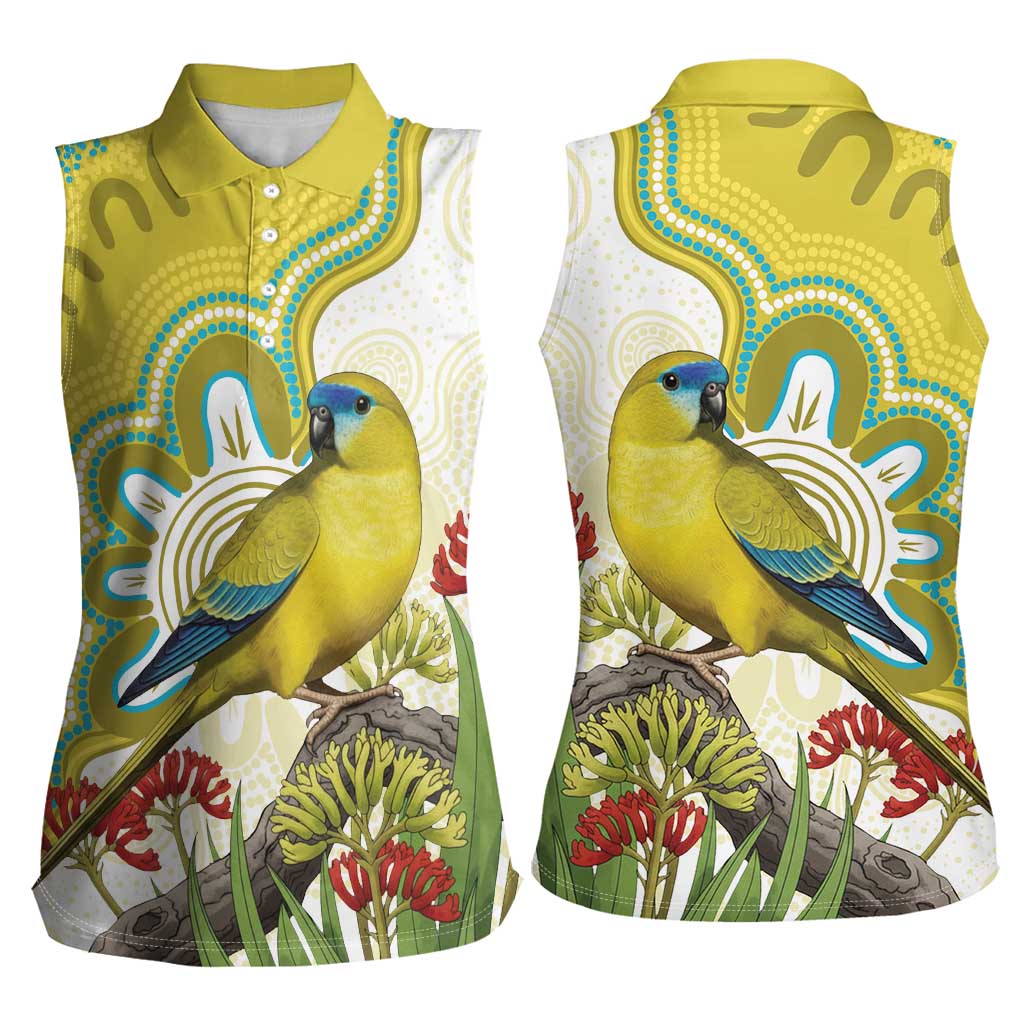 Australia Rock Parrot Women Sleeveless Polo Shirt Kangaroo Paws Indigenous Art - Aussie Hoodie