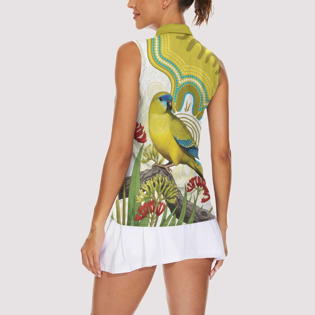 Australia Rock Parrot Women Sleeveless Polo Shirt Kangaroo Paws Indigenous Art - Aussie Hoodie
