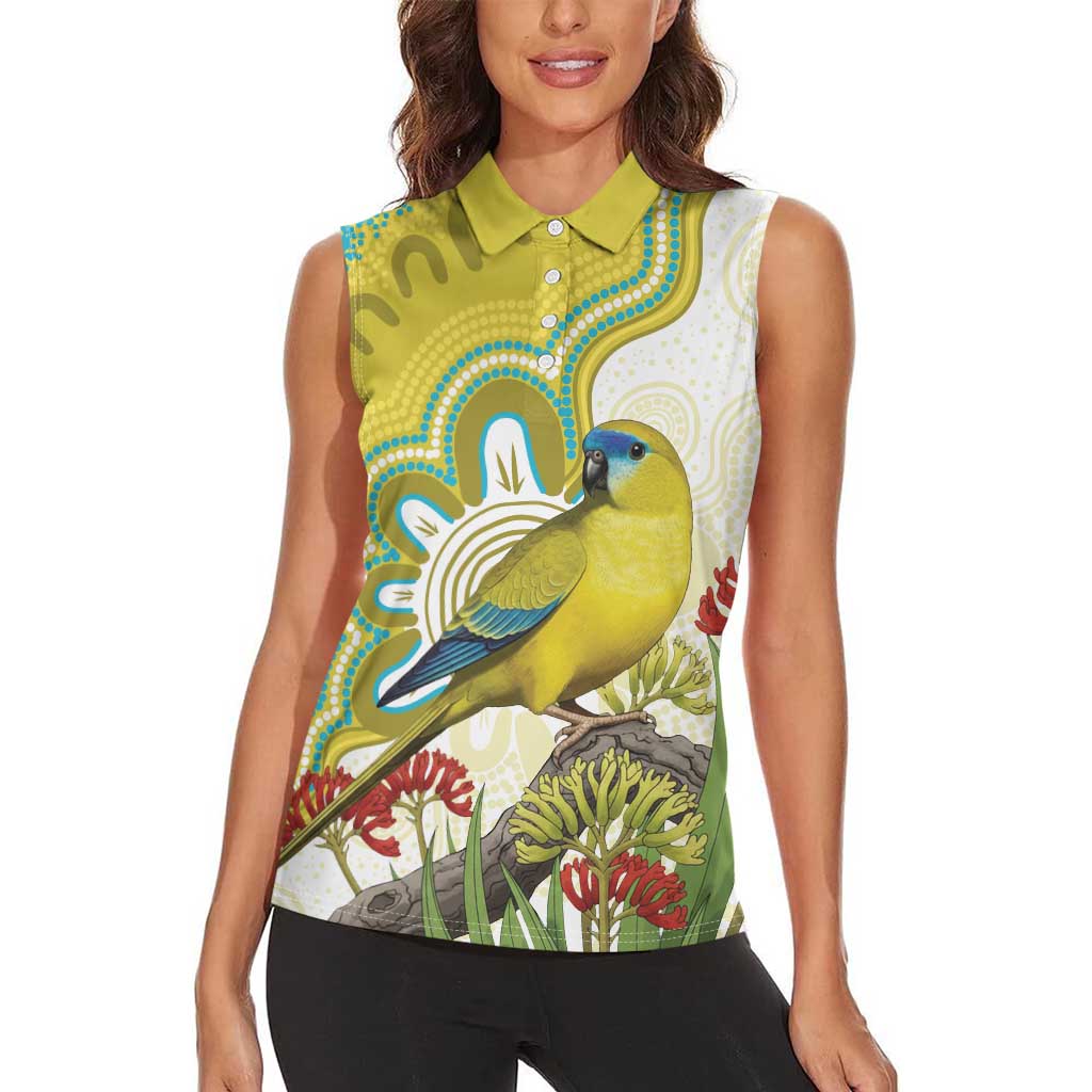 Australia Rock Parrot Women Sleeveless Polo Shirt Kangaroo Paws Indigenous Art - Aussie Hoodie