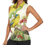 Australia Rock Parrot Women Sleeveless Polo Shirt Kangaroo Paws Indigenous Art - Aussie Hoodie