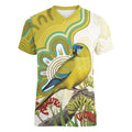 Australia Rock Parrot Women V-Neck T-Shirt Kangaroo Paws Indigenous Art - Aussie Hoodie