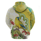 Australia Rock Parrot Zip Hoodie Kangaroo Paws Indigenous Art - Aussie Hoodie