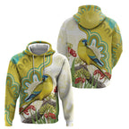 Australia Rock Parrot Zip Hoodie Kangaroo Paws Indigenous Art - Aussie Hoodie