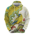 Australia Rock Parrot Zip Hoodie Kangaroo Paws Indigenous Art - Aussie Hoodie