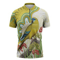 Australia Rock Parrot Zipper Polo Shirt Kangaroo Paws Indigenous Art - Aussie Hoodie