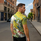 Australia Rock Parrot Zipper Polo Shirt Kangaroo Paws Indigenous Art - Aussie Hoodie