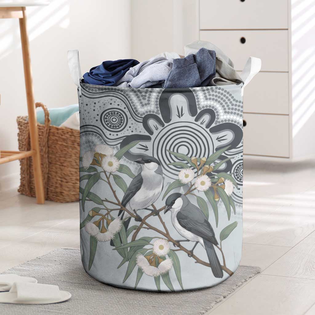 Australia Grey Butcherbird Laundry Basket Eucalyptus Alba Indigenous Art - Aussie Hoodie