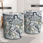 Australia Grey Butcherbird Laundry Basket Eucalyptus Alba Indigenous Art - Aussie Hoodie