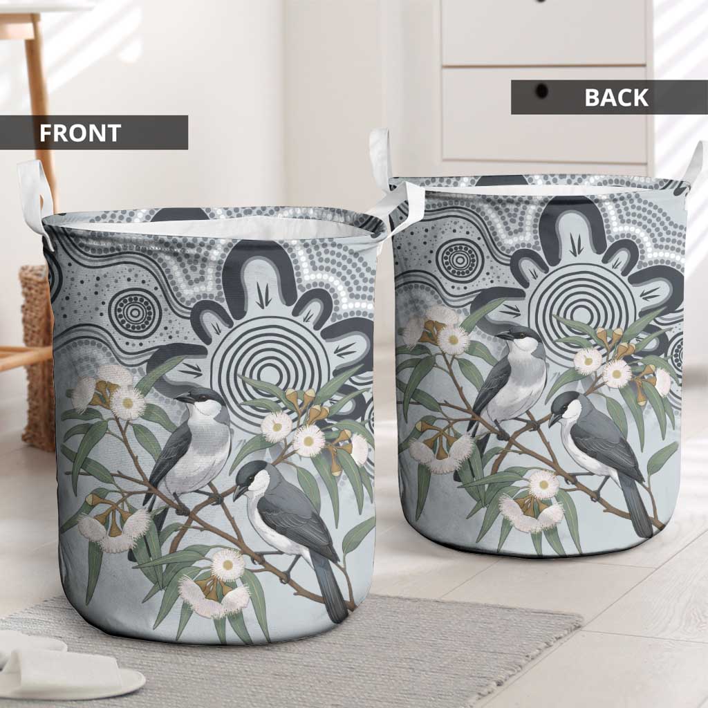Australia Grey Butcherbird Laundry Basket Eucalyptus Alba Indigenous Art - Aussie Hoodie