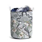 Australia Grey Butcherbird Laundry Basket Eucalyptus Alba Indigenous Art - Aussie Hoodie
