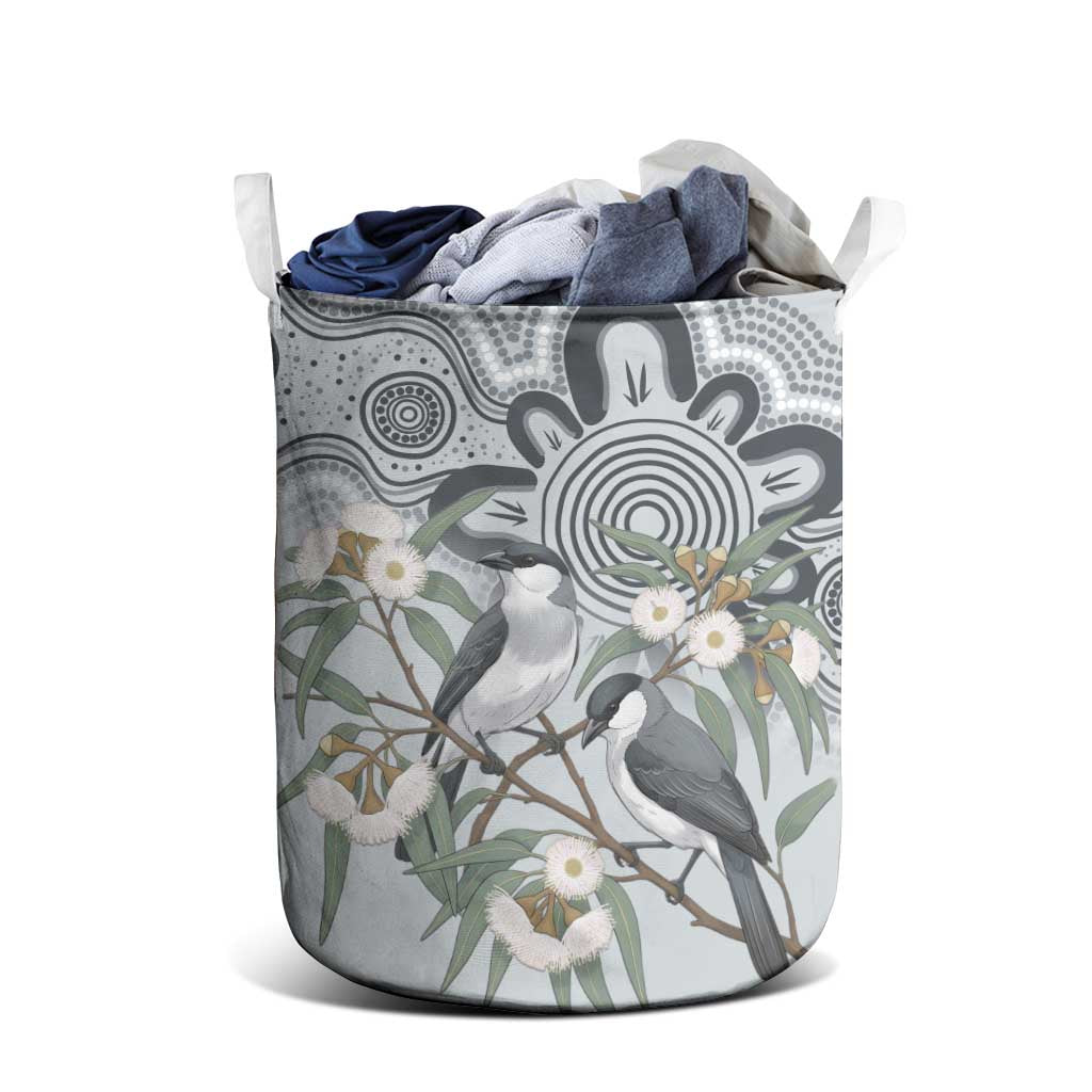 Australia Grey Butcherbird Laundry Basket Eucalyptus Alba Indigenous Art - Aussie Hoodie