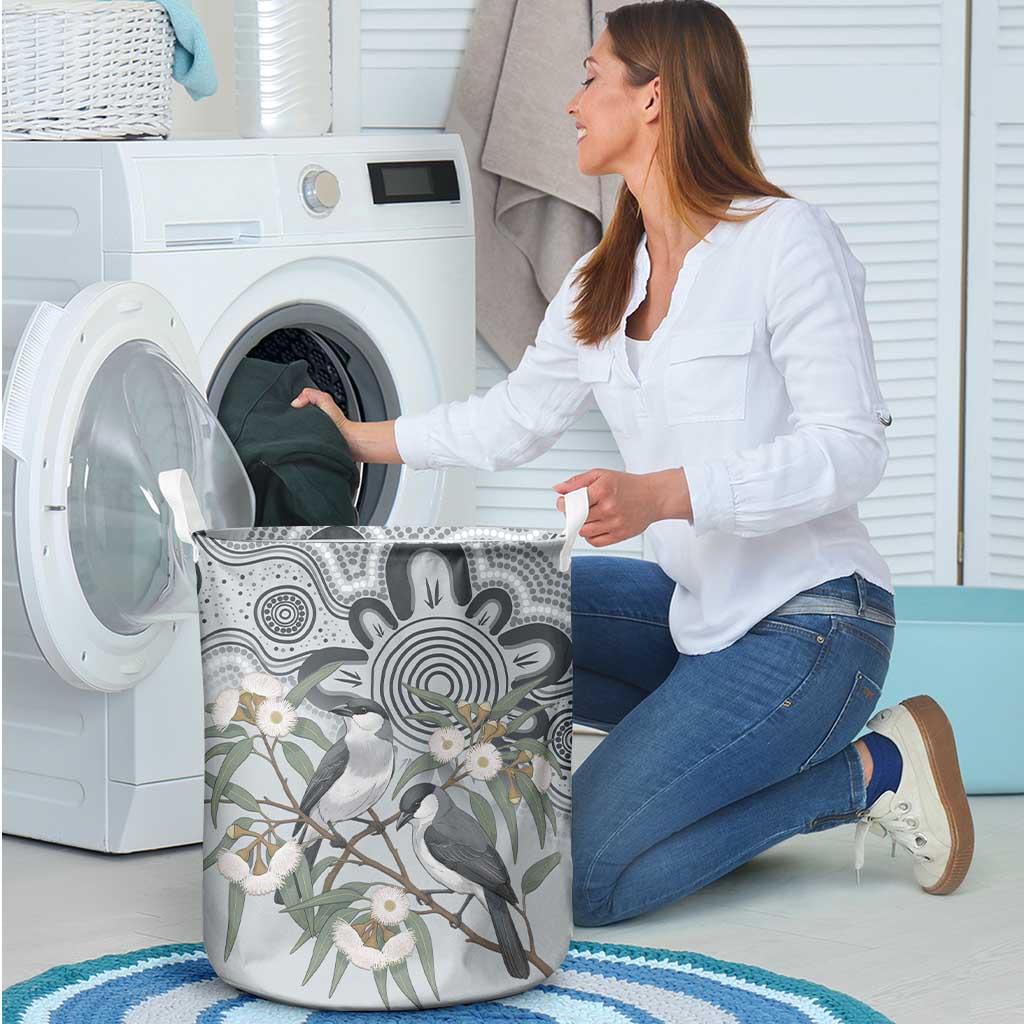 Australia Grey Butcherbird Laundry Basket Eucalyptus Alba Indigenous Art - Aussie Hoodie