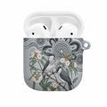 Australia Grey Butcherbird AirPods Case Eucalyptus Alba Indigenous Art - Aussie Hoodie