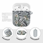 Australia Grey Butcherbird AirPods Case Eucalyptus Alba Indigenous Art - Aussie Hoodie