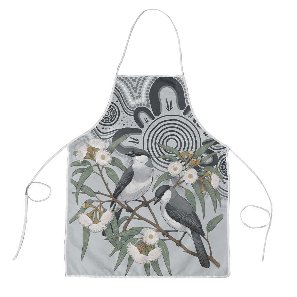 Australia Grey Butcherbird Apron Eucalyptus Alba Indigenous Art - Aussie Hoodie