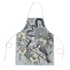 Australia Grey Butcherbird Apron Eucalyptus Alba Indigenous Art - Aussie Hoodie