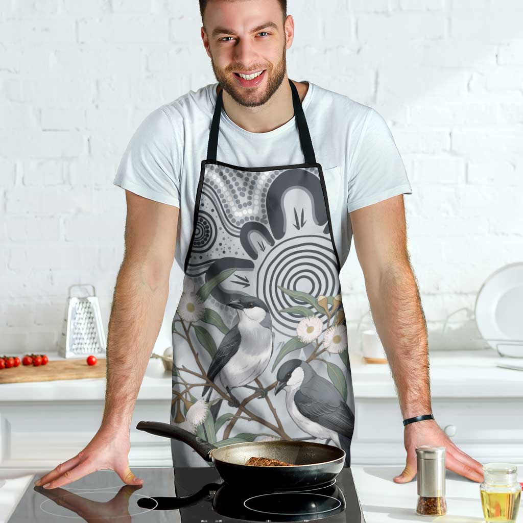 Australia Grey Butcherbird Apron Eucalyptus Alba Indigenous Art - Aussie Hoodie
