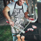 Australia Grey Butcherbird Apron Eucalyptus Alba Indigenous Art - Aussie Hoodie