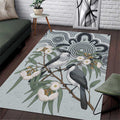 Australia Grey Butcherbird Area Rug Eucalyptus Alba Indigenous Art - Aussie Hoodie