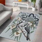 Australia Grey Butcherbird Area Rug Eucalyptus Alba Indigenous Art - Aussie Hoodie
