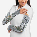 Australia Grey Butcherbird Arm Sleeves Eucalyptus Alba Indigenous Art - Aussie Hoodie
