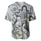 Australia Grey Butcherbird Baseball Jersey Eucalyptus Alba Indigenous Art - Aussie Hoodie