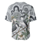 Australia Grey Butcherbird Baseball Jersey Eucalyptus Alba Indigenous Art - Aussie Hoodie