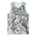 Australia Grey Butcherbird Basketball Jersey Eucalyptus Alba Indigenous Art - Aussie Hoodie