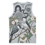 Australia Grey Butcherbird Basketball Jersey Eucalyptus Alba Indigenous Art - Aussie Hoodie