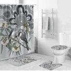 Australia Grey Butcherbird Bathroom Set Eucalyptus Alba Indigenous Art - Aussie Hoodie