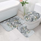 Australia Grey Butcherbird Bathroom Set Eucalyptus Alba Indigenous Art - Aussie Hoodie