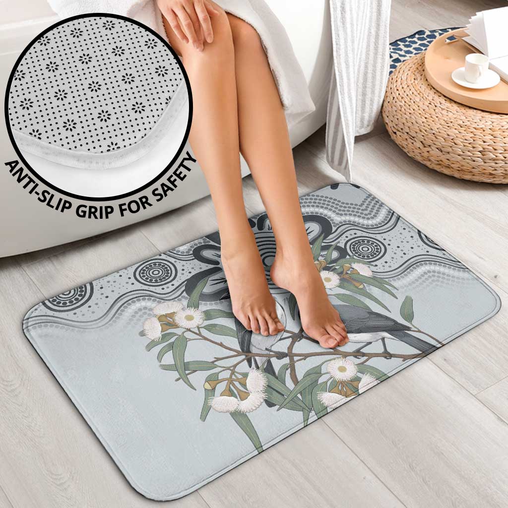 Australia Grey Butcherbird Bathroom Set Eucalyptus Alba Indigenous Art - Aussie Hoodie