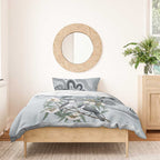 Australia Grey Butcherbird Bedding Set Eucalyptus Alba Indigenous Art - Aussie Hoodie