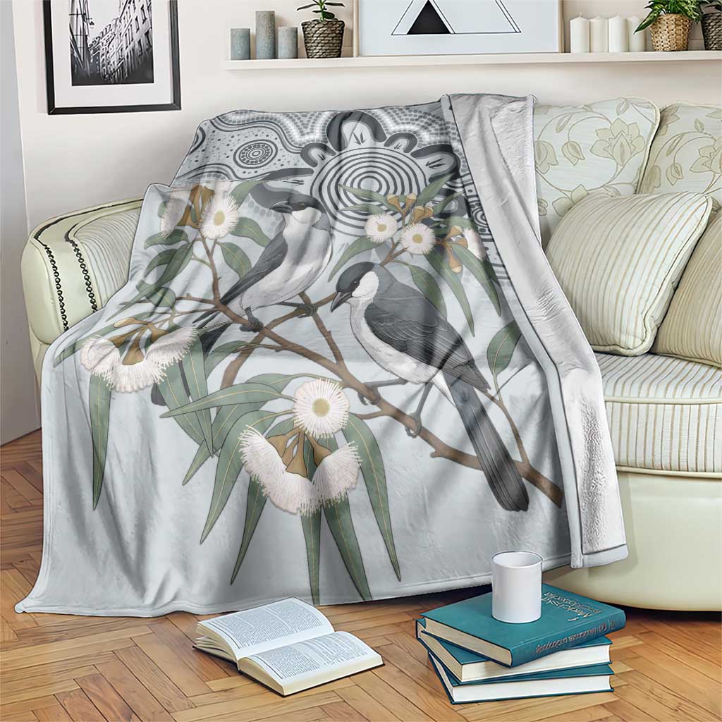 Australia Grey Butcherbird Blanket Eucalyptus Alba Indigenous Art - Aussie Hoodie