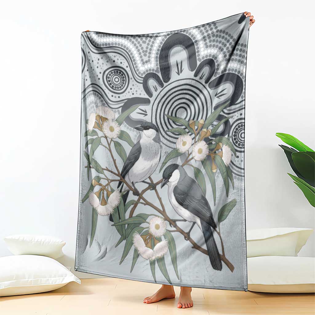 Australia Grey Butcherbird Blanket Eucalyptus Alba Indigenous Art - Aussie Hoodie