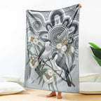Australia Grey Butcherbird Blanket Eucalyptus Alba Indigenous Art - Aussie Hoodie