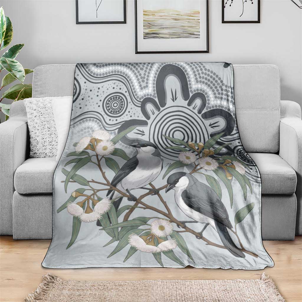 Australia Grey Butcherbird Blanket Eucalyptus Alba Indigenous Art - Aussie Hoodie