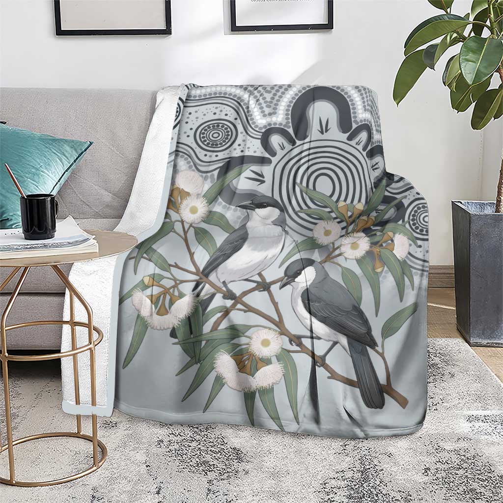 Australia Grey Butcherbird Blanket Eucalyptus Alba Indigenous Art - Aussie Hoodie