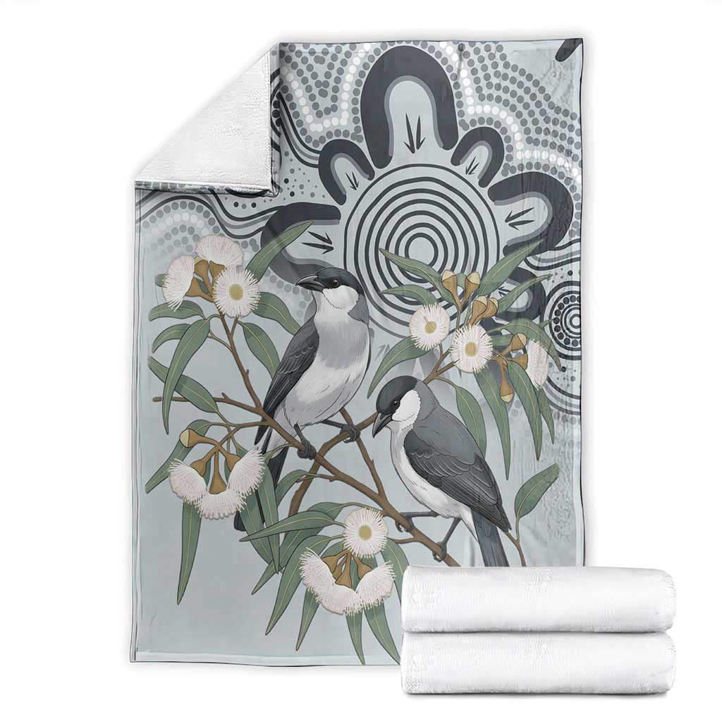 Australia Grey Butcherbird Blanket Eucalyptus Alba Indigenous Art - Aussie Hoodie
