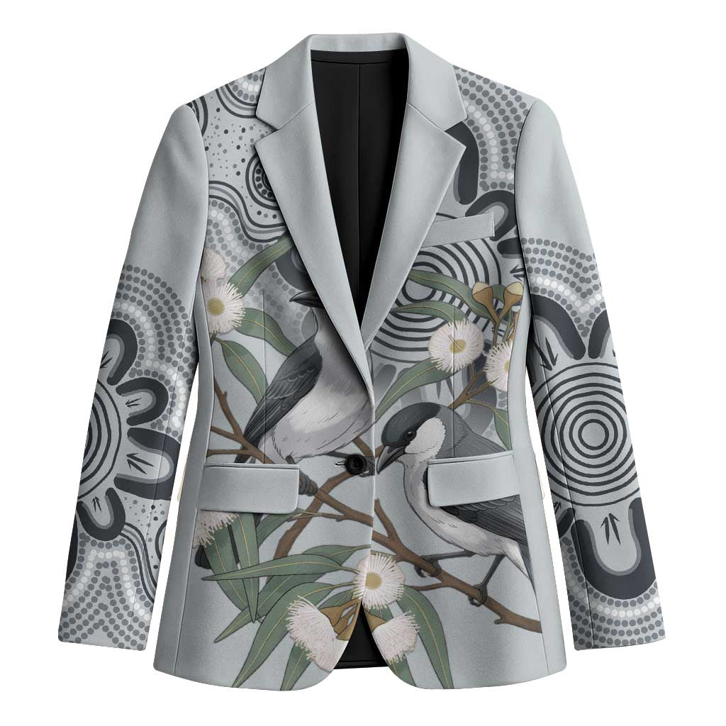 Australia Grey Butcherbird Blazer Eucalyptus Alba Indigenous Art - Aussie Hoodie