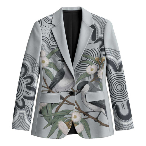 Australia Grey Butcherbird Blazer Eucalyptus Alba Indigenous Art - Aussie Hoodie