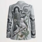 Australia Grey Butcherbird Blazer Eucalyptus Alba Indigenous Art - Aussie Hoodie