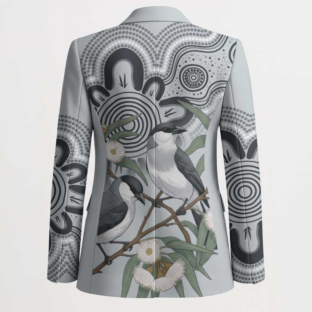 Australia Grey Butcherbird Blazer Eucalyptus Alba Indigenous Art - Aussie Hoodie
