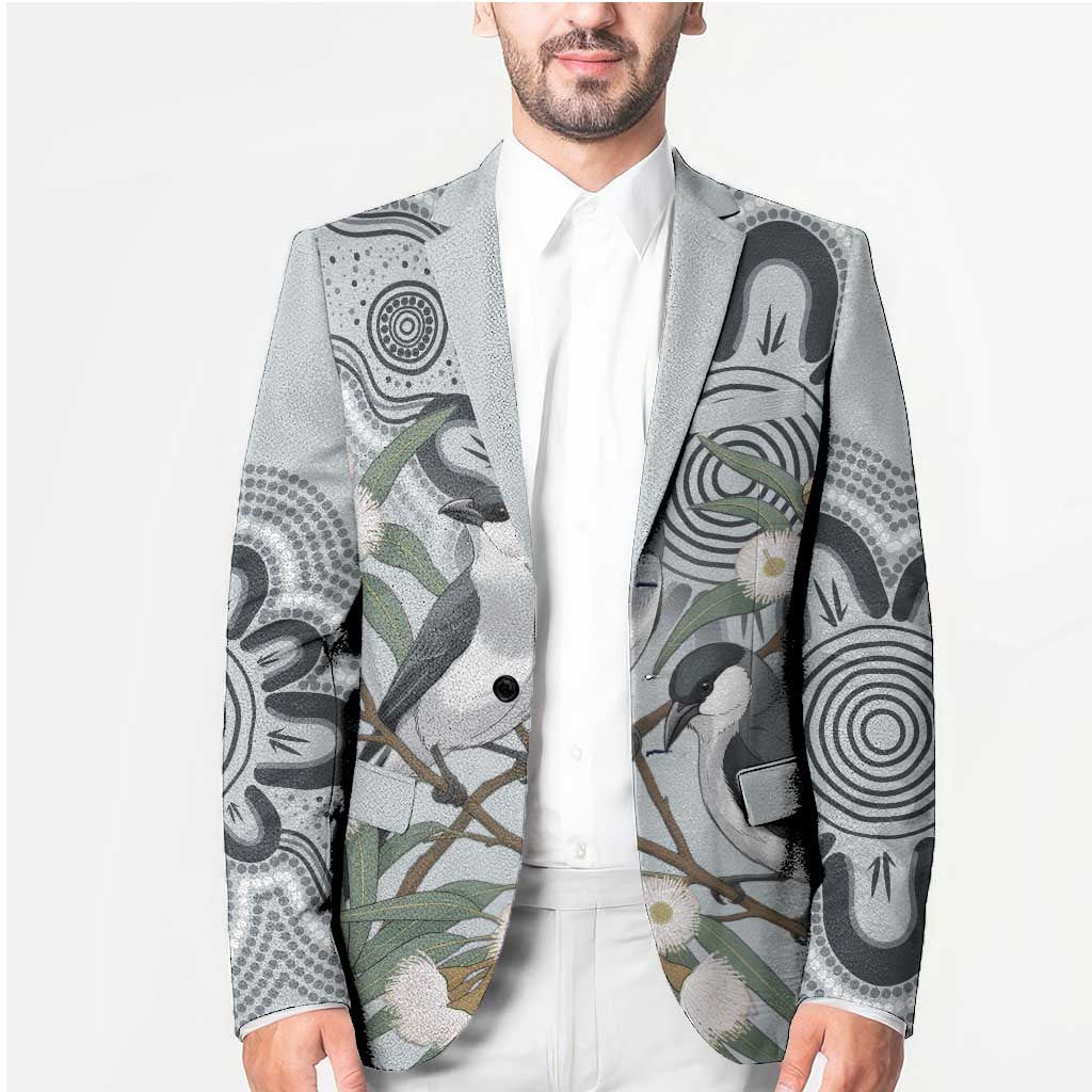 Australia Grey Butcherbird Blazer Eucalyptus Alba Indigenous Art - Aussie Hoodie