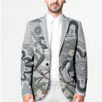 Australia Grey Butcherbird Blazer Eucalyptus Alba Indigenous Art - Aussie Hoodie