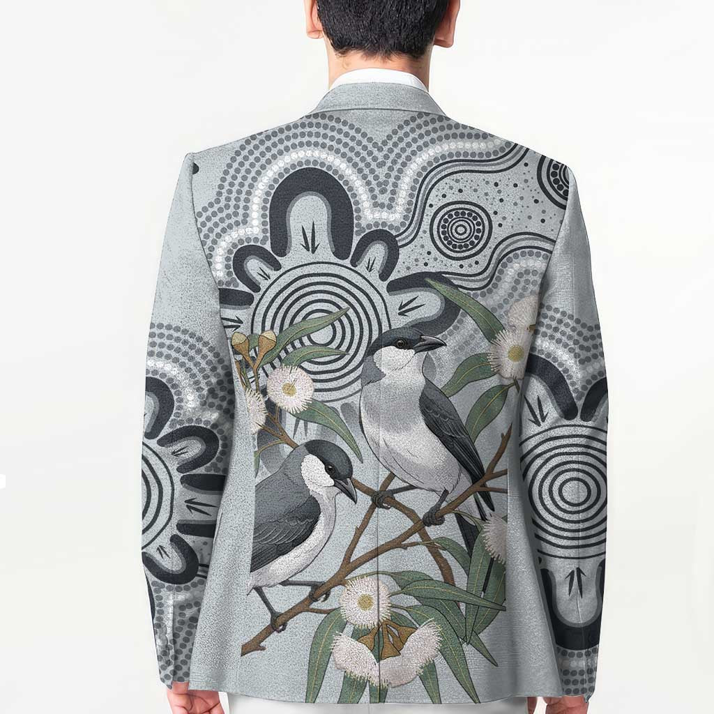 Australia Grey Butcherbird Blazer Eucalyptus Alba Indigenous Art - Aussie Hoodie
