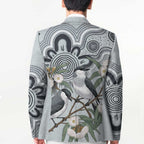 Australia Grey Butcherbird Blazer Eucalyptus Alba Indigenous Art - Aussie Hoodie