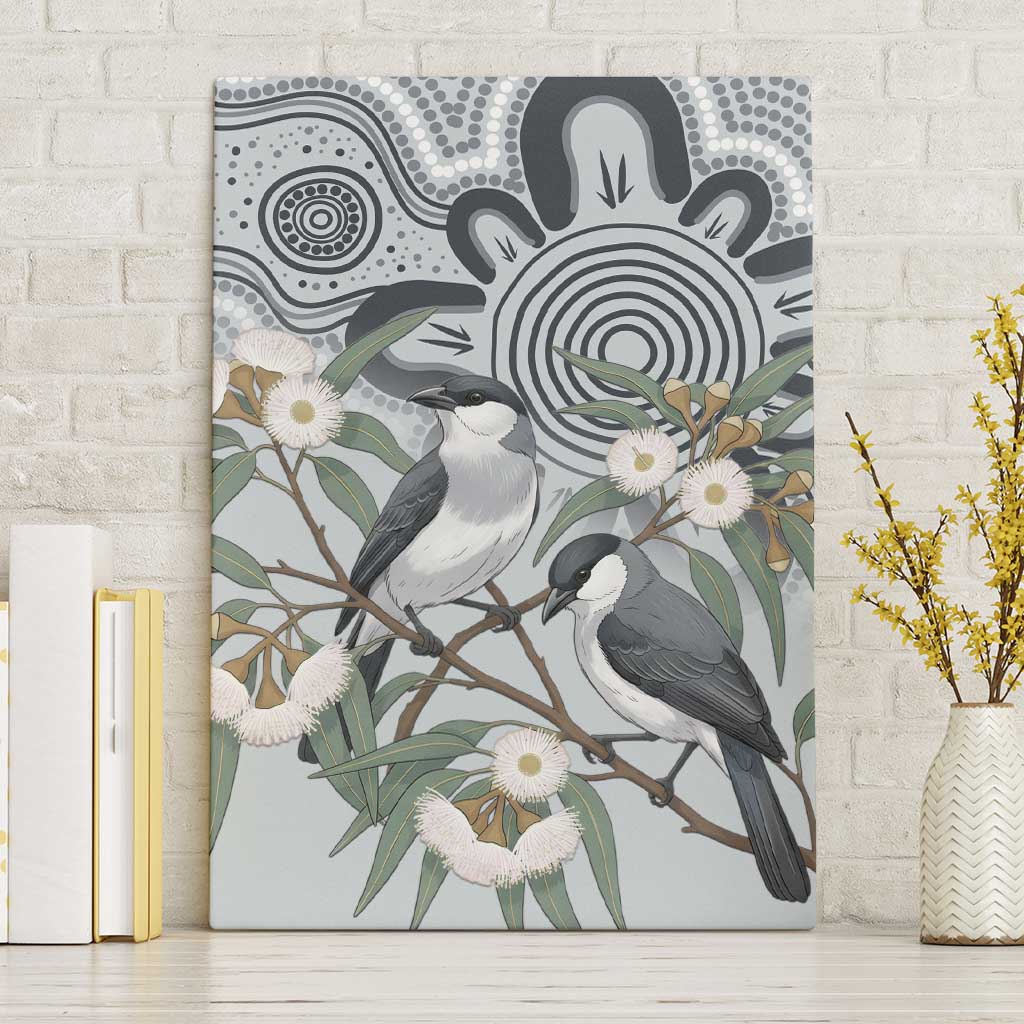 Australia Grey Butcherbird Canvas Wall Art Eucalyptus Alba Indigenous Art - Aussie Hoodie