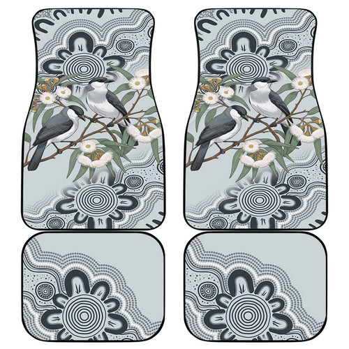 Australia Grey Butcherbird Car Mats Eucalyptus Alba Indigenous Art - Aussie Hoodie