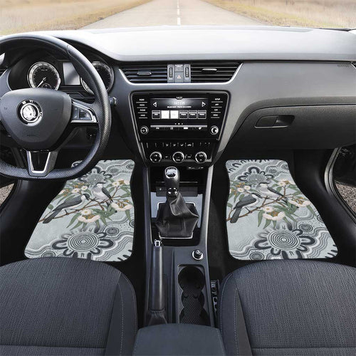 Australia Grey Butcherbird Car Mats Eucalyptus Alba Indigenous Art - Aussie Hoodie